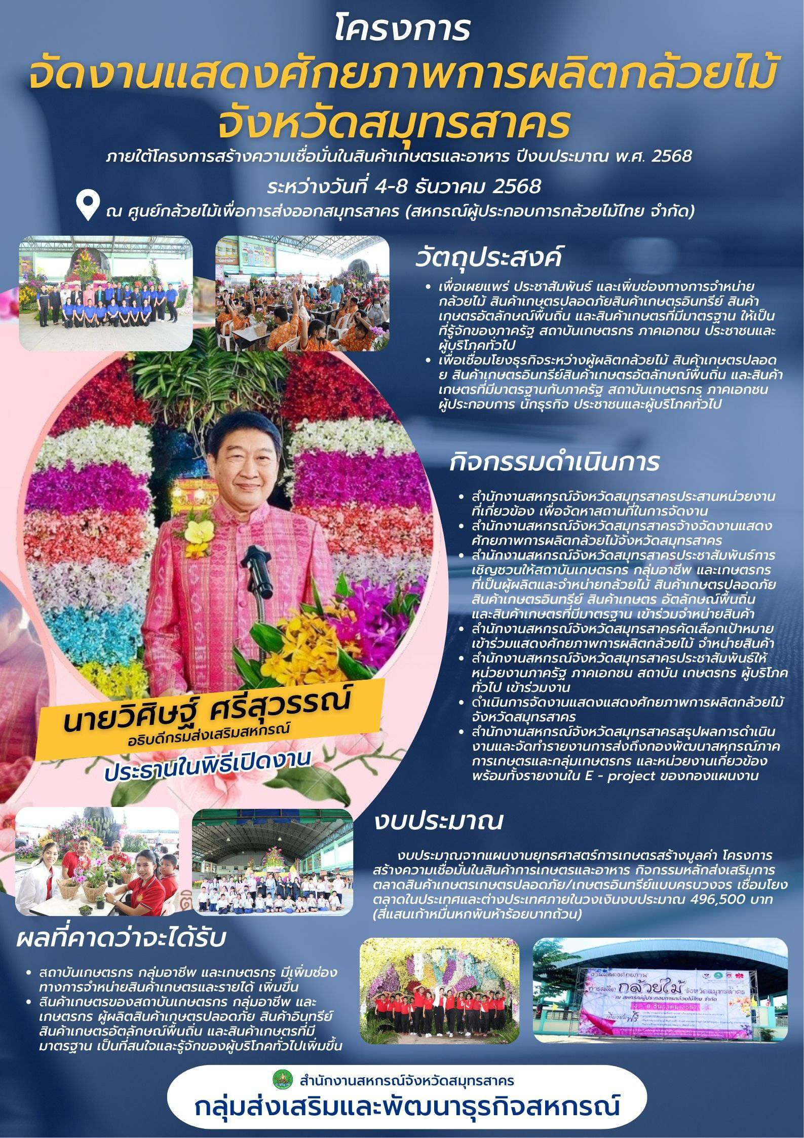 โครงการจัดงานแสดงศักยภาพการผลิตกล้วยไม้จังหวัดสมุทรสาคร